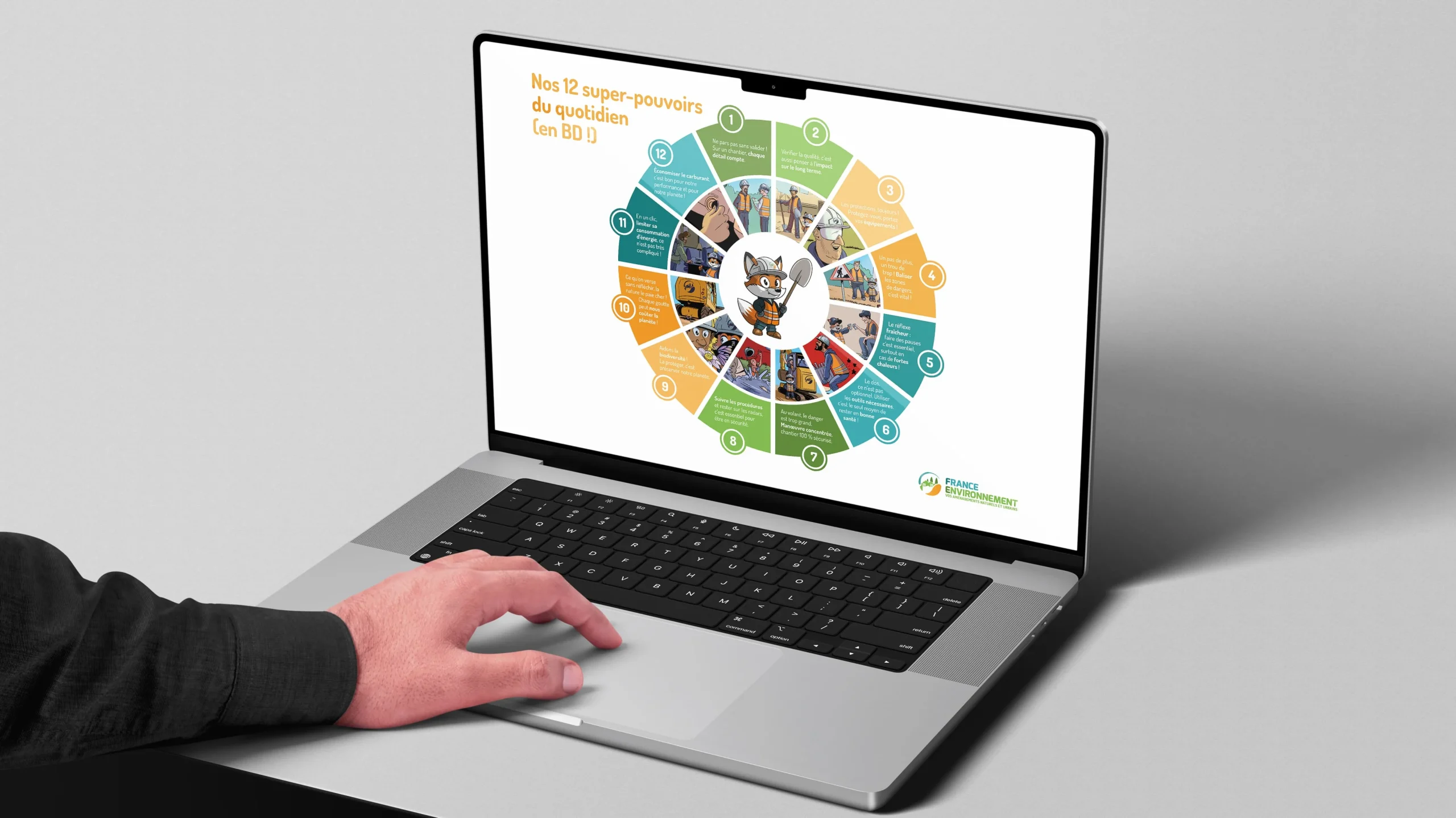 dispositif de communication sous forme de bande dessinée pour communiquer sur des problématiques QSE pour France Environnement