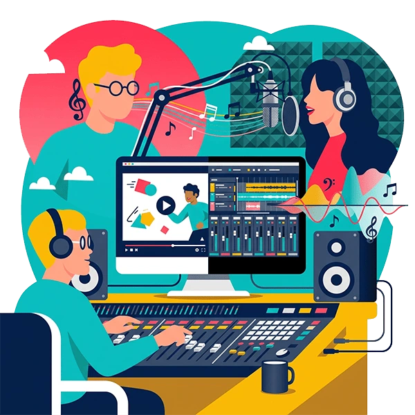 voix off et sound design pour projet vidéo motion design